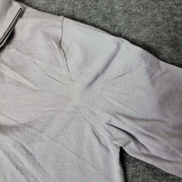 Alan Paine Cashmere Silk Mens Size M Gray Sweater 1/4 Quarter Zip Pullover Great - Picture 6 of 12